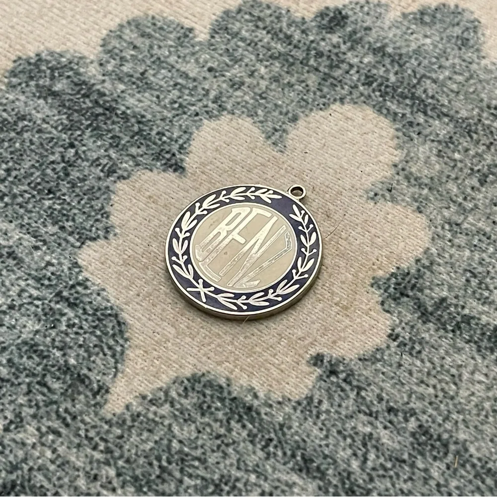 MERCEDES BENZ Blue/White Enamel/Metal Pendant for keychain